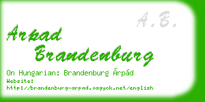arpad brandenburg business card
